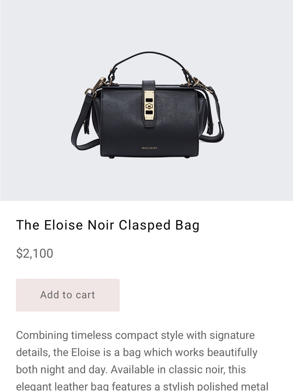 Leather Shoulder Bag - Black